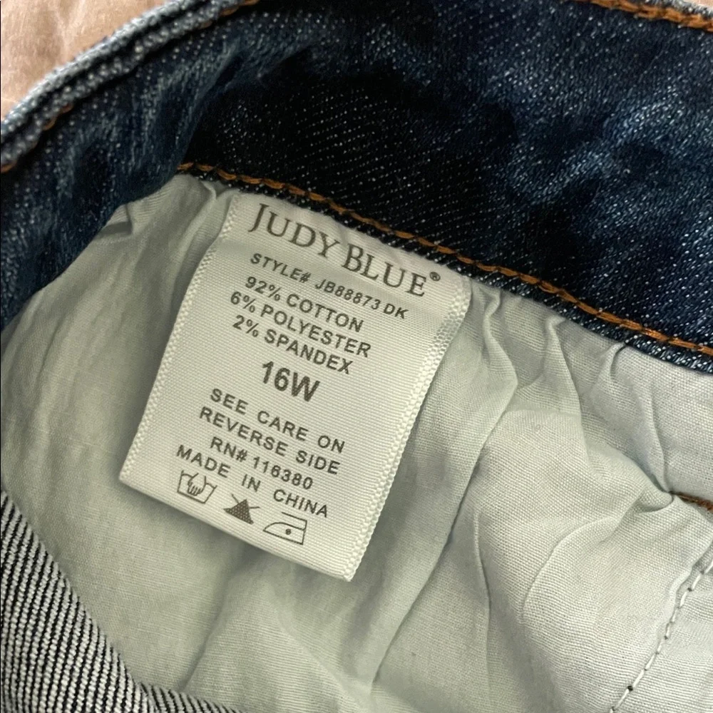 Judy Blue Wide Crop Medium Blue Denim Jeans - Picture 5 of 5